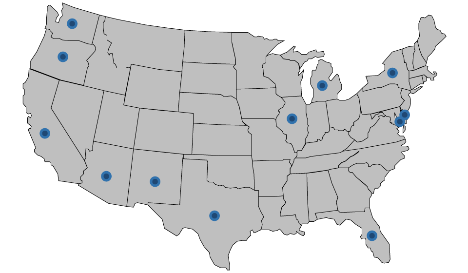 customers locations in the us